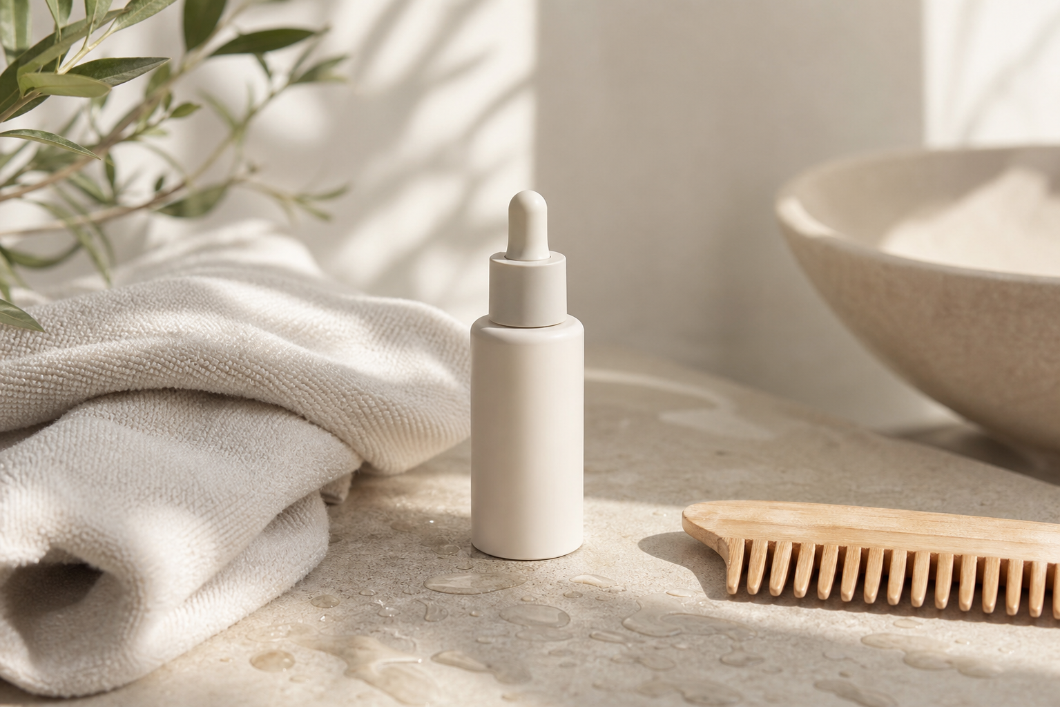 routine apaisante pour cuir chevelu avec peigne et soin neutre