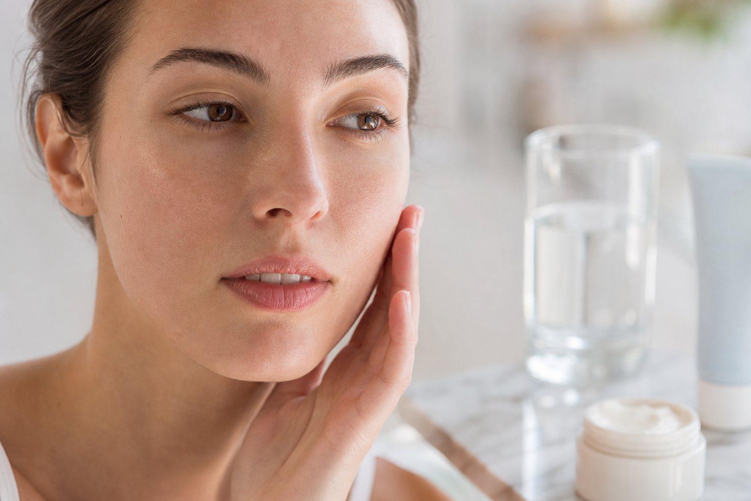 peau déshydratée et soin hydratant simple