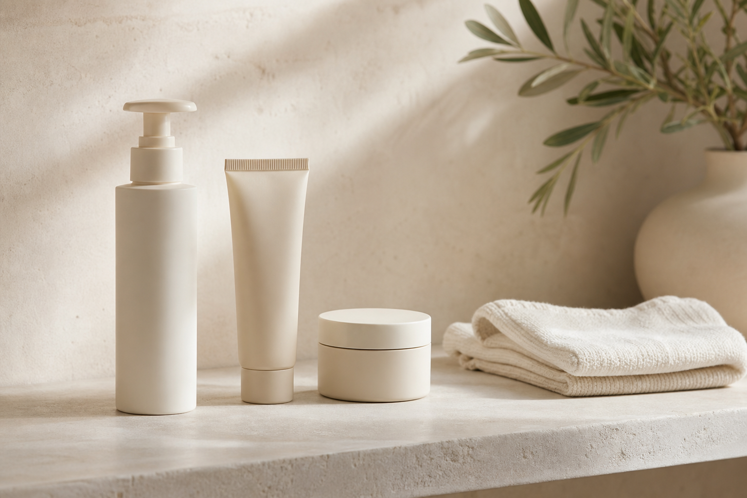 routine minimaliste pour peau sensible avec soins neutres