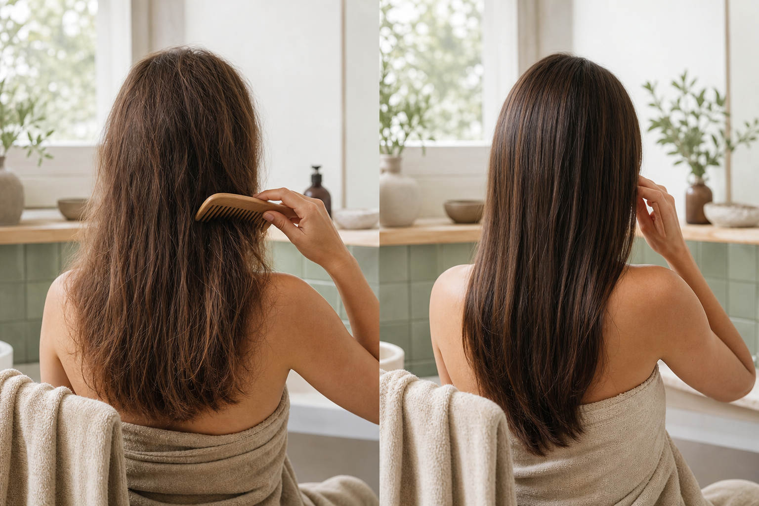 Test doux pour observer l’amélioration des cheveux secs après quelques gestes réguliers
